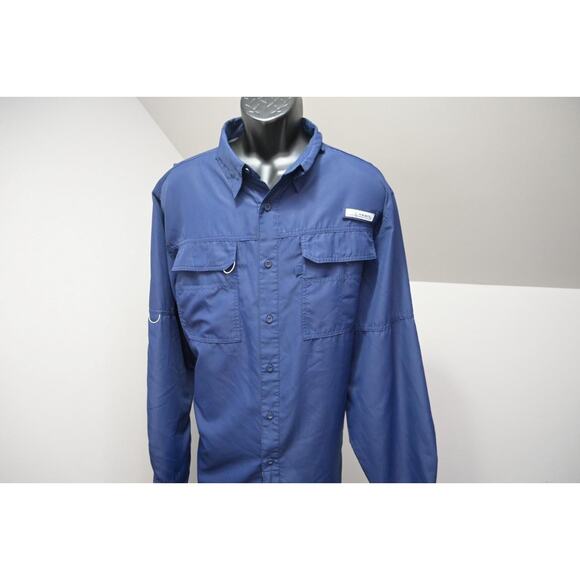 Habit Vented Fishing Shirt Blue Long Sleeve Camping Outdoors Mens Size XL - Picture 3 of 10